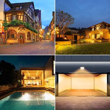 CLY LED Floodlight with Motion Sensor Outdoor 50W 4700LM Super Bright 2700K Warm White LED Floodlight IP66 Waterproof Outdoor Spotlight Adjustable Brightness Spotlight for Garden Garage Yard Backyard