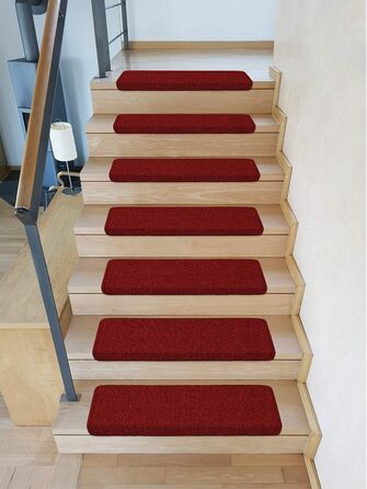 Kettelservice-Metzker Stair Treads/Stair Mats Ariston Rectangular 15 Pieces Burgundy 15 Pieces Burgundy Rectangular