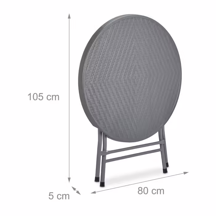 Relaxdays Folding Garden Table with Rattan Look