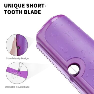 Щітка для собак та котів - двоколірна синьо-жовта, видаляє відмерле волосся та підшерсток, для собак та котів (фіолетова)