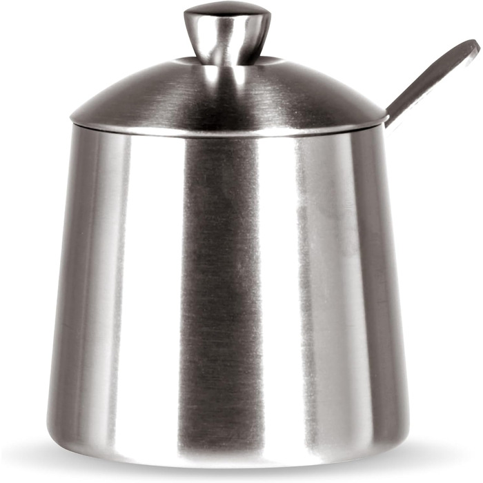 Frieling USA 18/10 Brushed Stainless Steel Sugar Bowl with Spoon