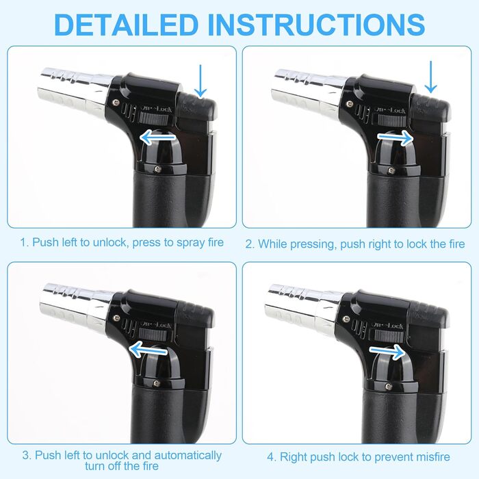 Регульований газовий пальник Flambierbrenner з 3 газовими соплами для кухні, гриля, крему-брюле та паяння. Поповнюваний Bunsenbrenner.