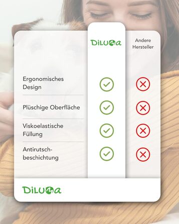 Ортопедичне ліжко для собак DILUMA Benji - м'яке лежання для тварин, знімний чохол, бежеве, 100x65x10 см (L/XL 120x72x10 см)