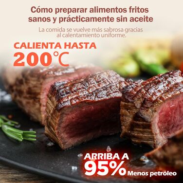 HAIMEEC 6L Air Fryer with Viewing Window - 8-in-1 Oil-Free Fryer, Shake Reminder, Non-Stick Coating, 30-200°C, 78 Recipes, Quiet Operation