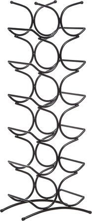 Amazon Basics Wine Rack for 12 Bottles, Black, 24.9 x 16 x 67.8 cm