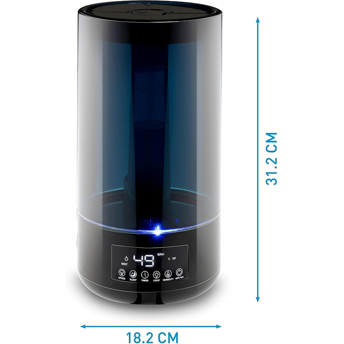 Зволожувач повітря та дифузор для ефірних олій Grundig 4,3 л з гігрометром, таймером та нічним світлом (15-35 м²)