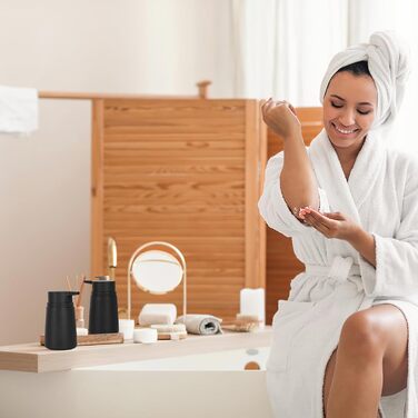 Дозатор для мила з пластику, 2 шт. - дозатори для мила з помпою для ванної, кухні, мийної кімнати, чорний