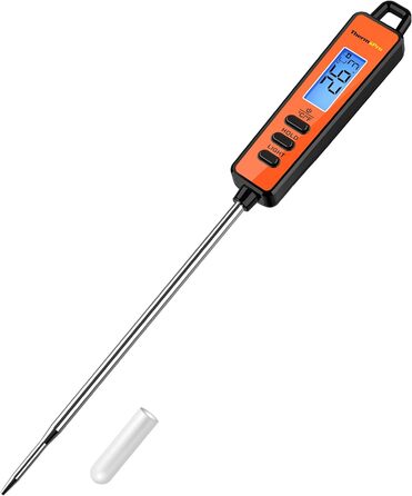 ThermoPro TP01S: Цифровий термометр для м'яса, гриля та приготування їжі - Швидке зчитування, довга сонда, помаранчевий