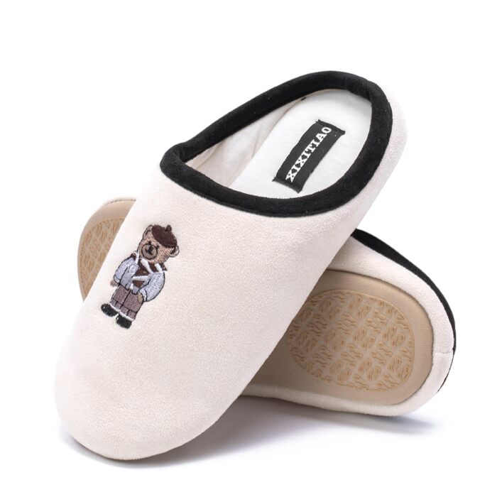 Жіночі халапи з бавовни з закритим носком - Зручна антиковзка підошва, дихаючі для дому (Білий, 34.5 EU)