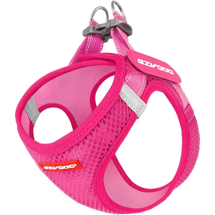 Шлейка для собак EzyDog FORMFIT для маленьких собак – дихаюча жилетка з 3D Air-Mesh, легка, регульована, світловідбиваюча, з міцним D-подібним кільцем (XL, Рожева)