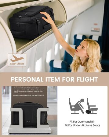 Рюкзак LOVEVOOK для ручної поклажі літака 45x36x20, жіночий, для ноутбука 17,3