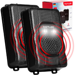 PATTLER® Захист від куниць для авто з миготливим світлом, універсальне живлення 12V/AA/USB, ефективний відлякувач для автомобіля, горища, саду, 2 шт.