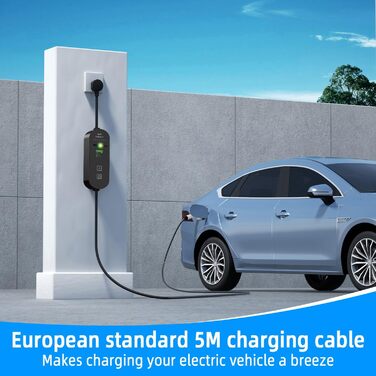 Кабель для зарядки електромобіля Schuko, 3.5kW, 16A з цифровим дисплеєм, сумісний з Model 3/Y, 3008/508, C5X, DS7, GLA, Q3, X3