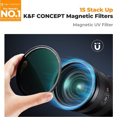 Фільтр UV K&F Concept 77mm для об'єктивів: захист від пилу, бруду та подряпин (магнітний)