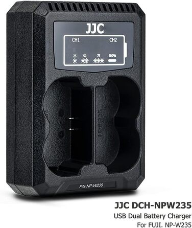 Зарядний пристрій JJC для акумуляторів Fujifilm NP-W235 (Dual USB) - сумісний з X-H2S, X-T4, BC-W235