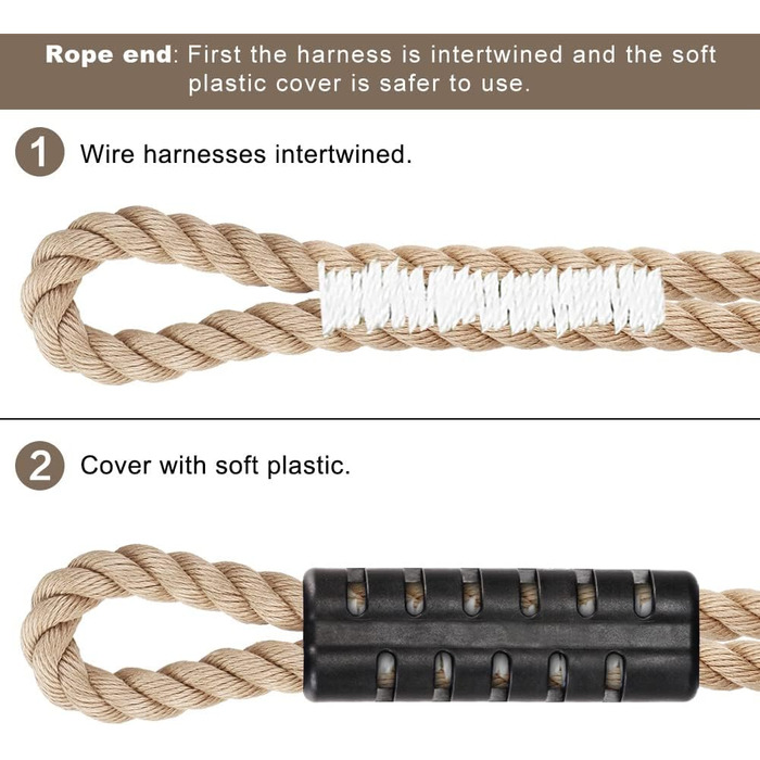 SELEWARE Tree Swing Rope, Hammock Tree Straps, Hanging Set, Adjustable Rope, Quick and Easy to Hang, Hammock Chair Swing for Indoor and Outdoor Use, Tree Branch, Camping