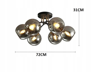 Підвісна люстра Krislamp MEGAN, 6 точок світла, цоколь E27