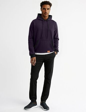 Світшот з капюшоном JMIERR для чоловіків, теплий, з кишенею, бавовна, колір зелений (L, фіолетовий)