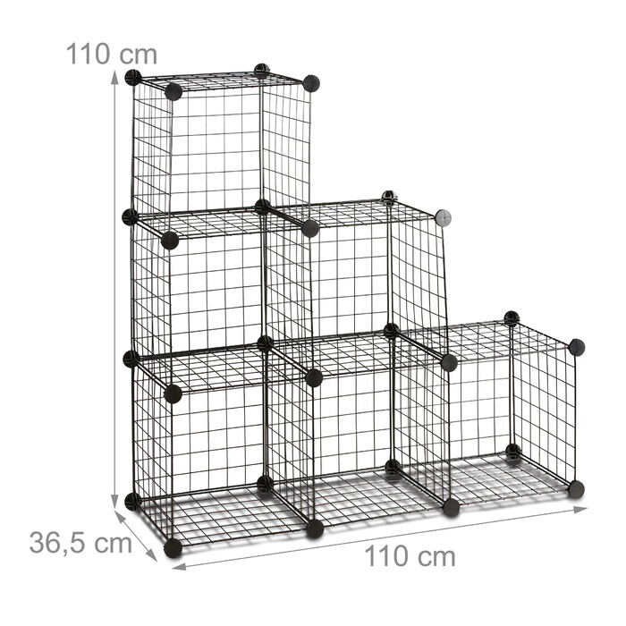 Relaxdays Wire Grid Shelf System with 6 Compartments