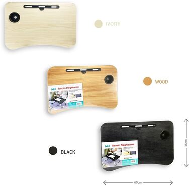 Стіл для ноутбука, піднос для ліжка, складаний портативний стіл для ноутбука, піднос для читання, піднос для сніданку, стіл для ноутбука, тримач для напоїв, піднос для книг, для вітальні, офісу та в дорогу, 60 x 40 см, білий