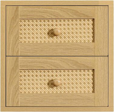 Magic DIY Cube Storage Organizer, Stackable Cubes for Home, Books, Clothes, Toys, Modular Storage System, Closet Organizer, Bookshelf, Closet (French (Yellow Oak, Rattan Drawer Cubes))