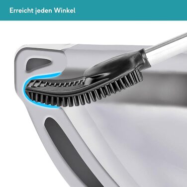Набір для туалету Weissenstein: щітка з силікону, тримач з нержавіючої сталі, без свердління, чорний