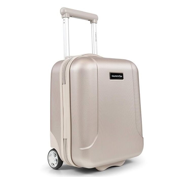 Чемодан ручної об'єм CarryOn Skyhopper з жорстким корпусом, 55x35x20 см - Легкий ручний багаж з TSA, подвійними колесами (Золотий, Mini)