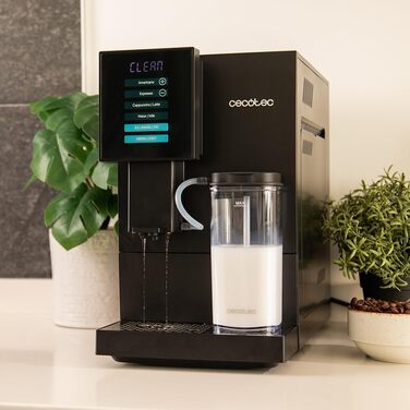 Кавомашина Cecotec Cremmaet Compactccino 1350 Вт, 19 бар, з автоматичним очищенням, вбудованим млином і Thermoblock, чорна
