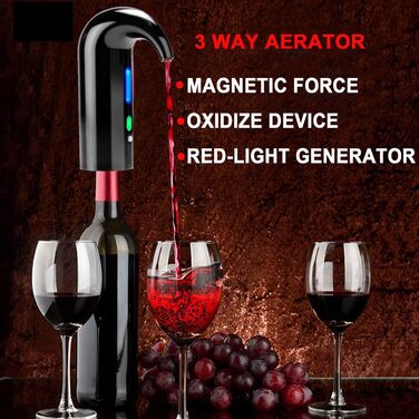 Electric Wine Aerator Dispenser, Electric Smart Decanter with Rechargeable USB Port, Electric Wine Decanter and Wine Dispenser Pourer, Wine Gift for Mother