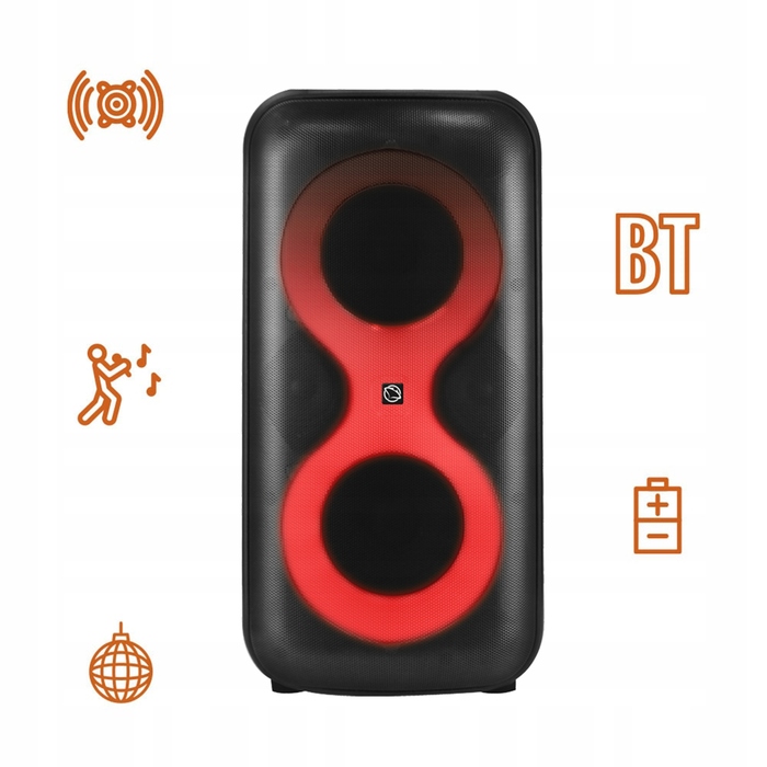 Портативна Bluetooth-колонка для караоке Manta ERIS X-Bass 100 Вт, з мікрофоном та пультом керування