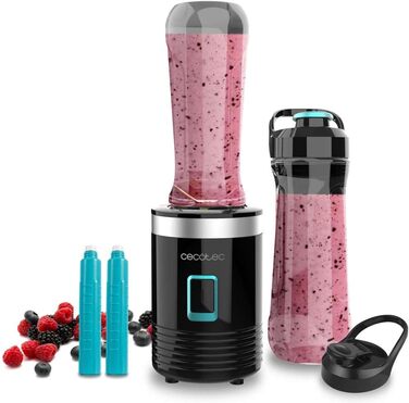 Cecotec EasyGo Portable Blender - 350W Ice Crushing Power Titanium | 2 Bottles & Accessories