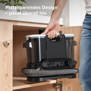 Низькопрофільний пилосос для вологого та сухого прибирання 450W з потужністю всмоктування 13500Pa, для килимів, м'яких меблів, диванів, крісел, сходи, автомобіля, килимків. Білий (чорно-білий)