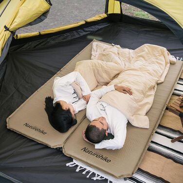 Naturehike Саморозкладаючий килимок для сну 5 см, туристичний килимок для кемпінгу, з'єднується з іншими, для наметів, гамаків, походів, сімейного кемпінгу, R-значення 4.8, зелений (хакі)