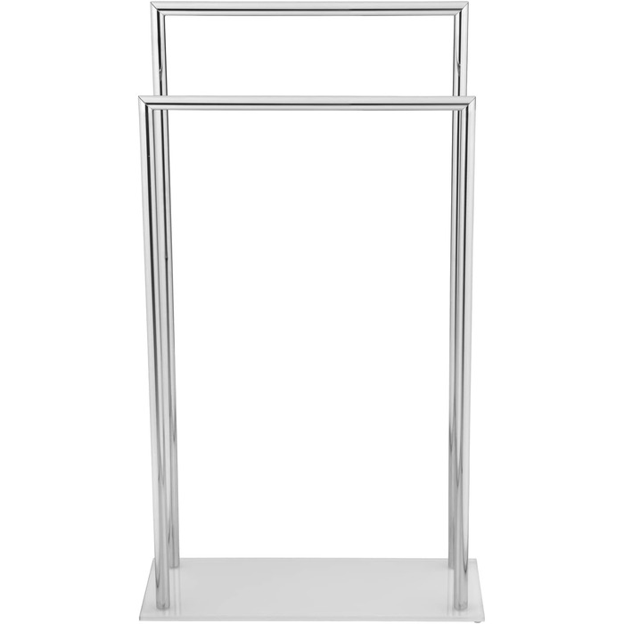 WENKO Style Towel Rail with 2 Bars, Heavy Glass Base, Glossy