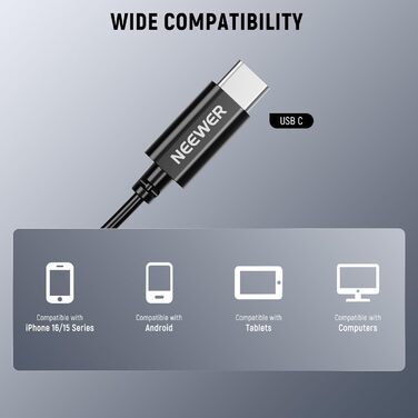 NEEWER Мініатюрний USB-C Лавалерний Мікрофон 2 шт. для iPhone, Android, Планшетів, ПК - CM6 (2 шт.)