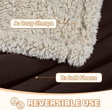 Водонепроникний коврик для собак та котів, миючий, захисний коврик для дивану, теплий та м'який, великий розмір 150 x 120 см, коричневий/тауп