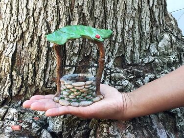 GlitZGlam Miniature Wishing Well with Movable Handle and Bucket for Garden Gnomes - A Fairy Garden Accessory