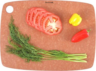 Дошка для нарізання BESTCOOK з деревного волокна, щільна, безпориста, екологічна, без BPA, підходить для посудомийної машини, двостороння, безпечна для ножів, 44x33x0,6 см, для м'яса, хліба та фруктів