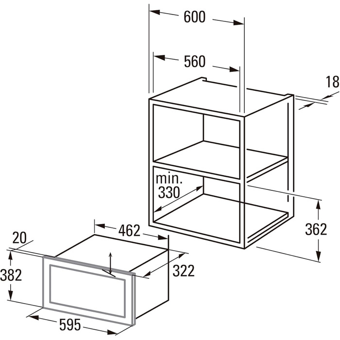 Вбудована мікрохвильова піч CATA MMA 20 WH 20L з грилем, таймером та нержавіючою сталею, 9 функцій, Ø24,5 см, білий колір