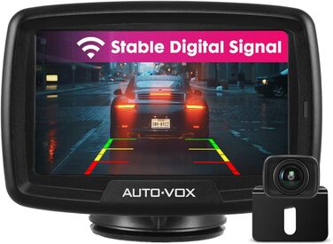 AUTO-VOX Цифрова бездротова камера заднього виду CS2 з 4,3'' LCD монітором, IP68, нічне бачення, внутрішня антена, легке встановлення