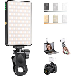 LED світло для селфі на телефон з регулюванням яскравості, 120 світлодіодів, 2500-9000K, акумулятор 3000mAh, CRI 95+, з тримачем для телефону та штативом, для фото та відеозйомки