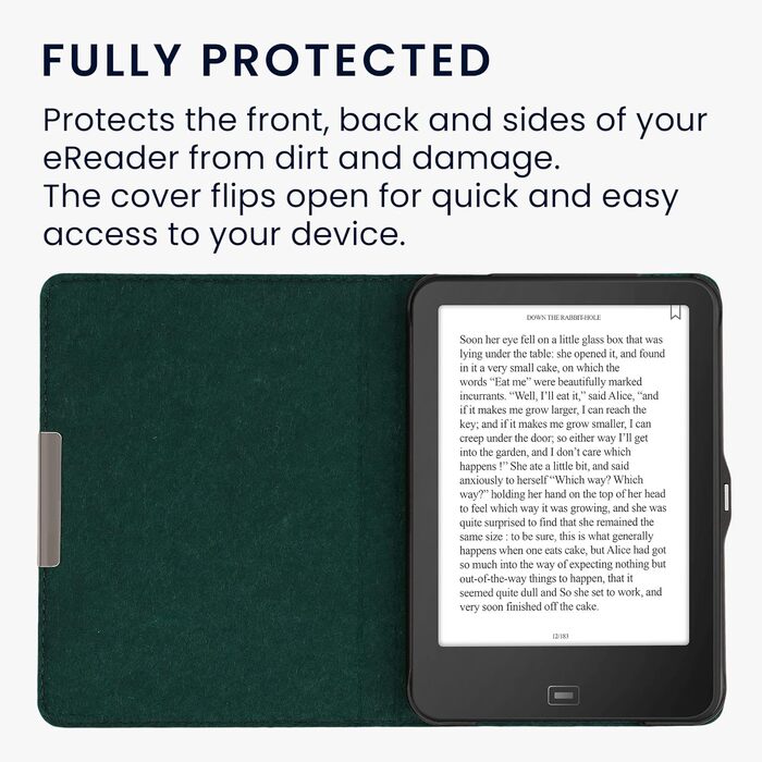 Чохол kwmobile для електронних книг Tolino Vision 1/2/3/4 HD - з фетру, тканинний, захисний, petrol