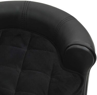 Диван для собак VidaXL, чорний, 48x48x32 см, плюш, штучна шкіра