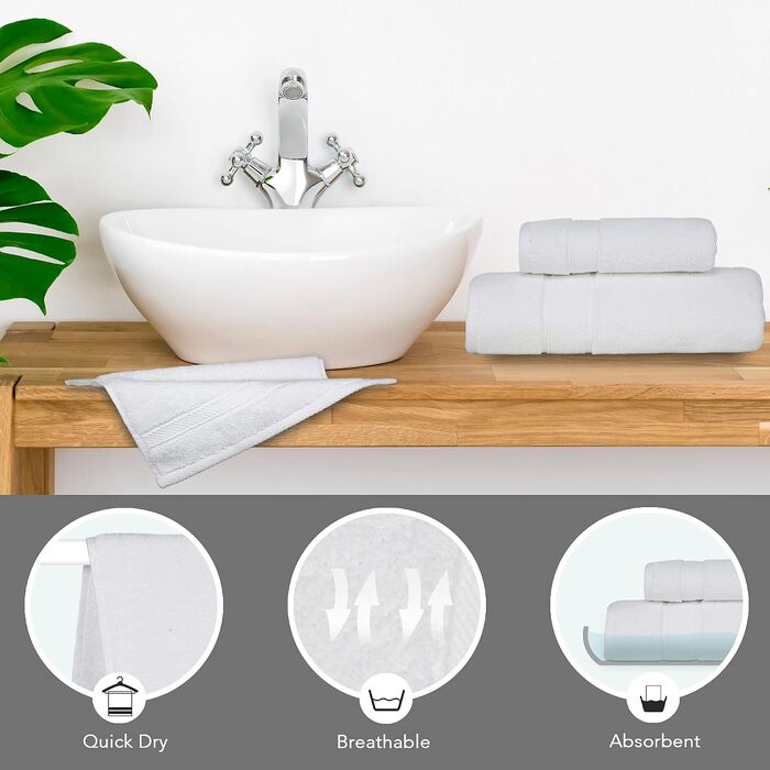 Набір розкішних турецьких рушників для ванної NOVA Luxury Linen, готельна якість, 6 предметів, колір Mirage Grey