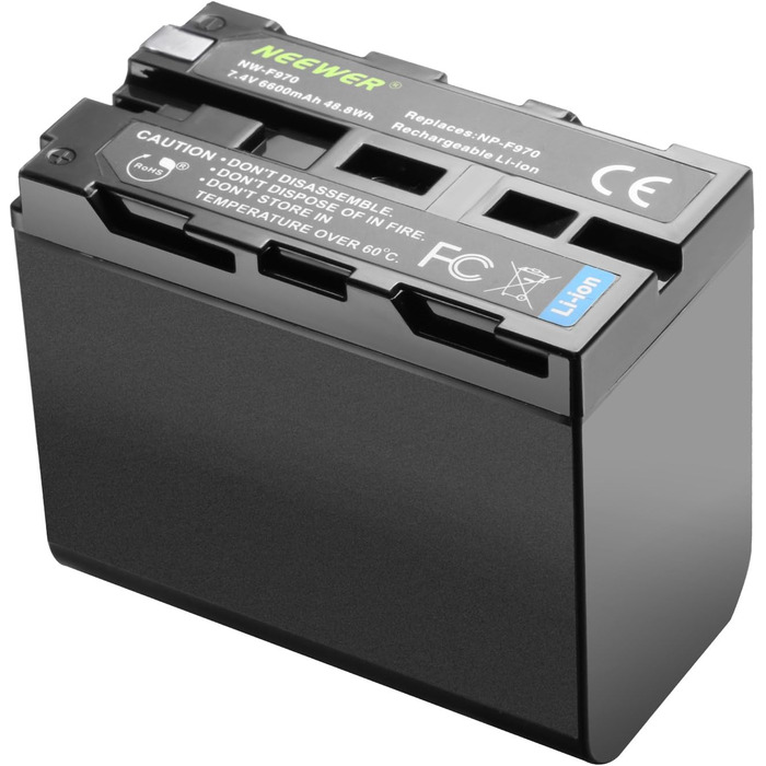 Акумулятор NEEWER NP-F750 2x 5600 mAh з USB-зарядним пристроєм, сумісний з Sony NP-F550/570/750/770/930/950/FM55H/FM500H/QM71/QM91/QM71D, NEEWER LED-ліхтарі, монітори, моторні слайдери
