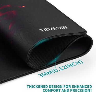 Килимок для миші ігровий XXL 900x400 мм - антиковзаюча підкладка для столу з гумовою основою, для геймерів та офісу, з міцним краєм (Rotes Pixel)