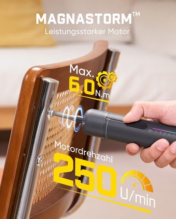 Акумуляторний шуруповерт Fanttik S2 Pro Max з набором біт (7 моментів, 0.5-6 Нм, 1/4