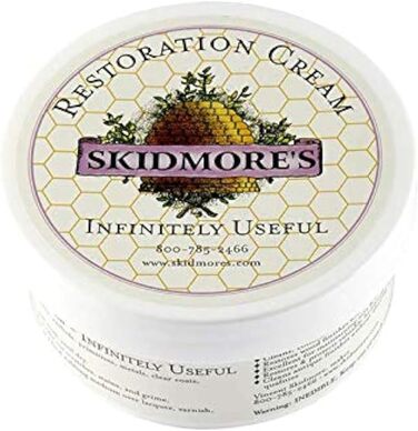 Skidmore's Restorative Cream | True restorative, softening, and nourishing balm for leather and wood | 100% natural, non-toxic formula