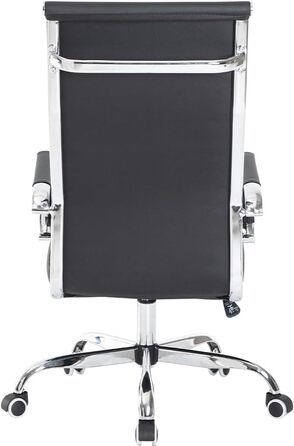 Ергономічне крісло для офісу BAKAJI з підлокітниками, крісло для начальника, комп'ютерне крісло з високою спинкою, робоче крісло з функцією гойдання, чорне, до 136 кг, 65 x 109-119 см