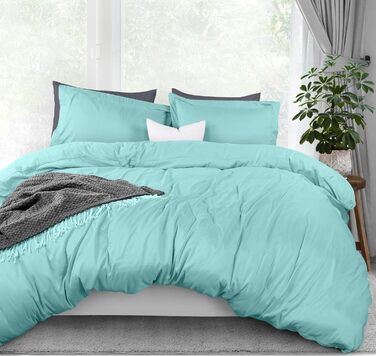 Комплект постільної білизни Utopia Bedding: ковдра 203x228 см, 2 наволочки, мікрофібра, блакитний